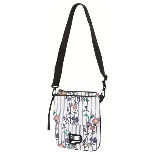 PUMA Fabric Shoulder Bag, Crossbody Bag Regular Women's White