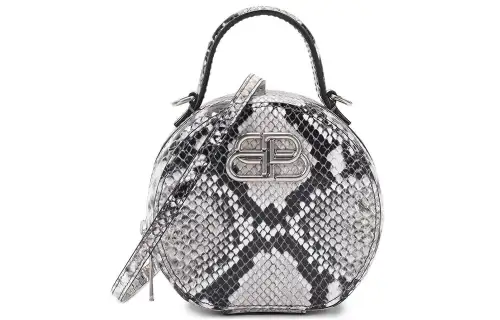 Balenciaga Cow Leather Portable Crossbody Bag, Shoulder Bag Mini Women's Black White Multicolor