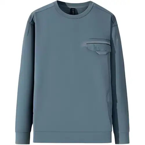 Anta Outdoor Collection Athleisure Minimalist Style Solid Color Crew Neck Pullover Fleece Lined Sweatshirt Men's