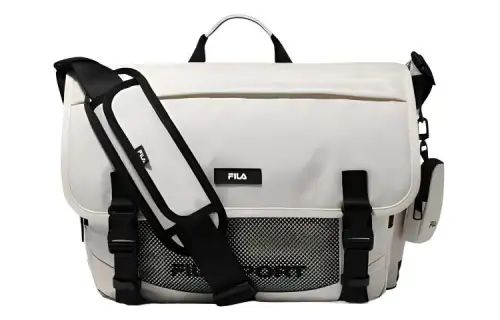 FILA Nylon Messenger Bag, Crossbody Bag, Shoulder Bag Regular Unisex Cream