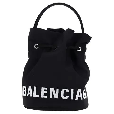 Balenciaga Canvas Bucket Bag, Shoulder Bag Women's Black
