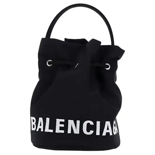 Balenciaga Canvas Bucket Bag, Shoulder Bag Women's Black