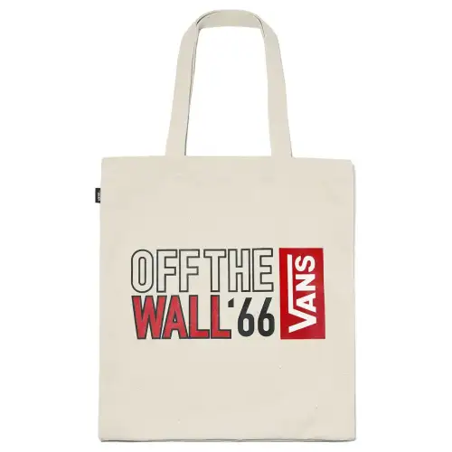 Vans Open Top Cotton Shopping Bag, Shoulder Bag, Handbag Regular Unisex Beige