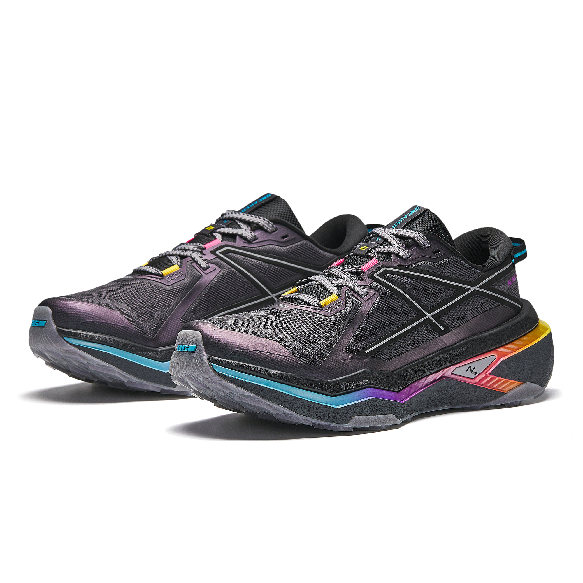 Anta Peregrine Falcon 2 Slip Resistant, Abrasion Resistant, Breathable Low top Casual Running Shoes Men’s Gray Black