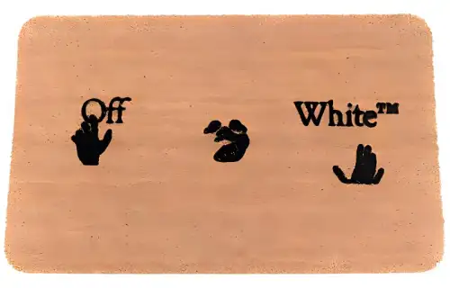 OFF-WHITE Rectangular color matching door mat, coconut fiber floor mat, camel color bedroom, living room, study room, bathroom