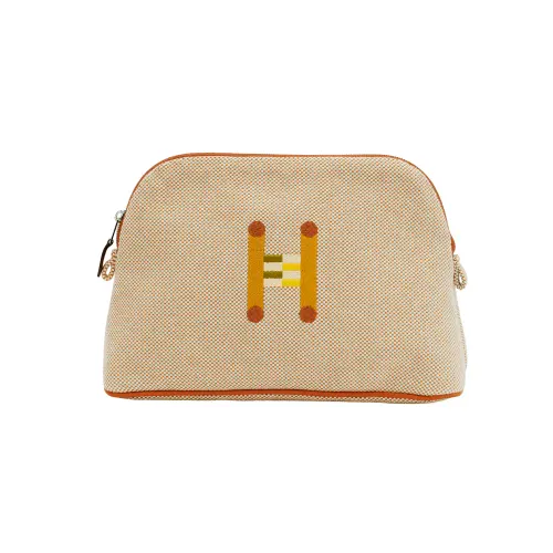 HERMES Bolide Canvas Bowling Bag, Storage Bag Medium Women's Orange