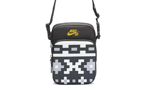 Nike Polyester Shoulder Bag, Crossbody Bag Regular Unisex Black White