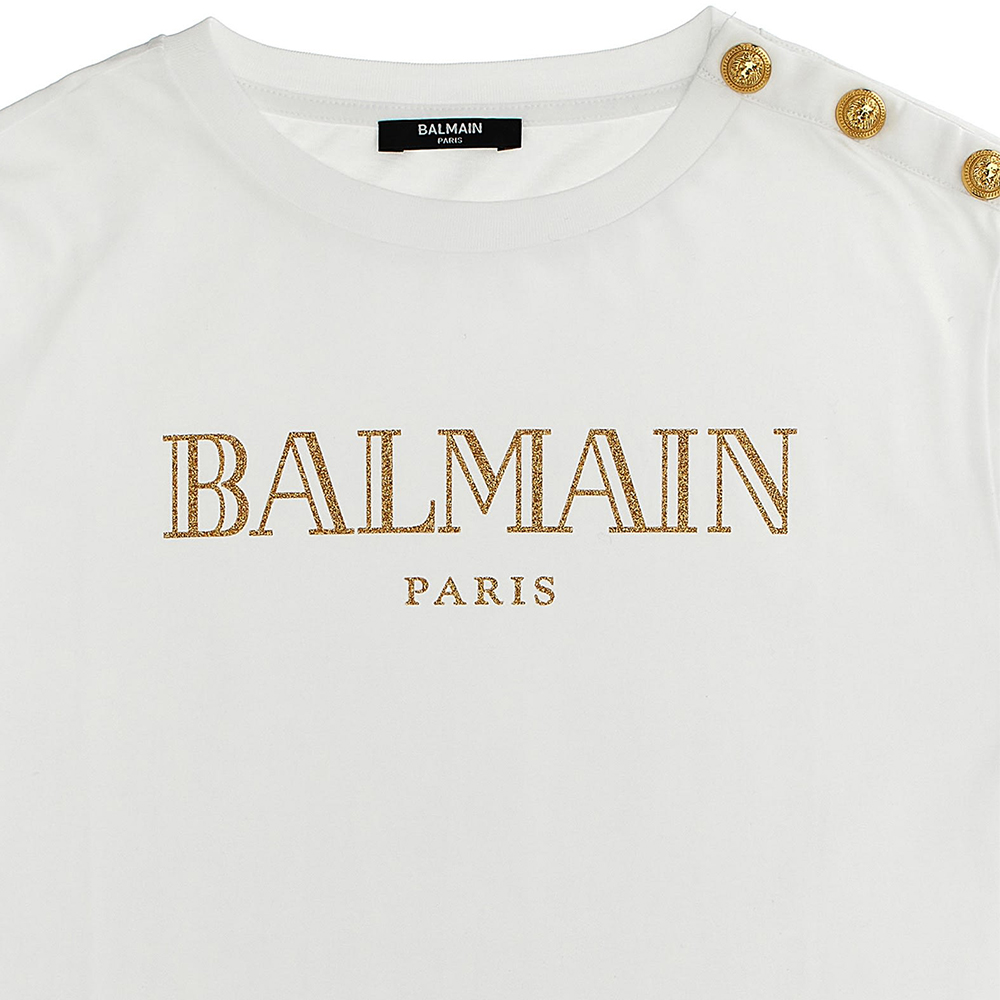 Женская футболка BALMAIN T (белая) — фото 3