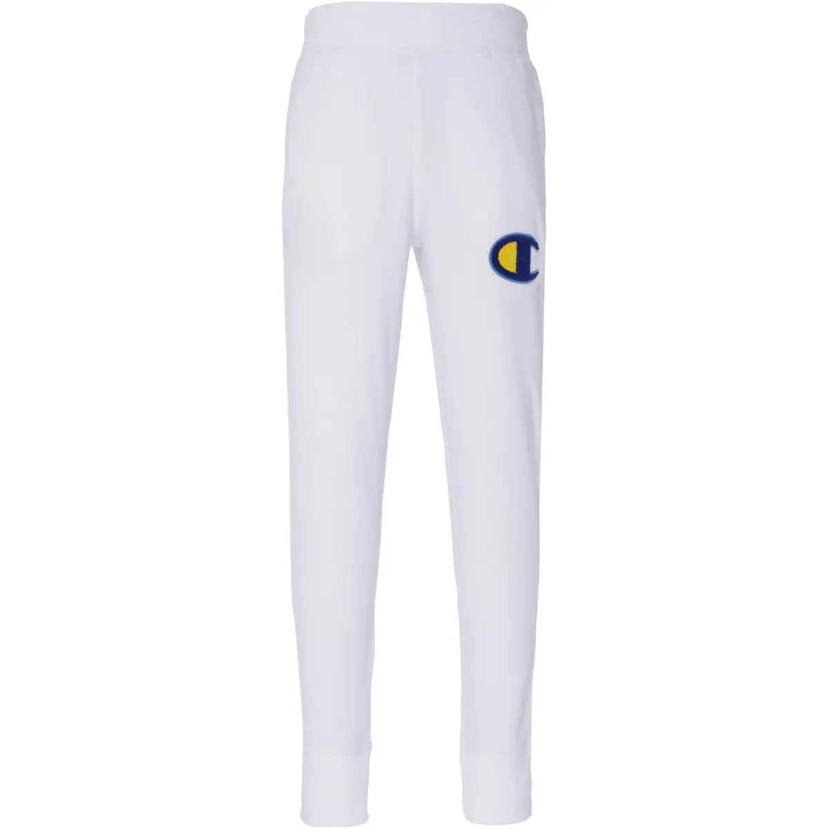 Champion Life Logo Loose Fit Elastic Cuff Fleece Lined Comfortable Knitted Sweatpants Unisex White