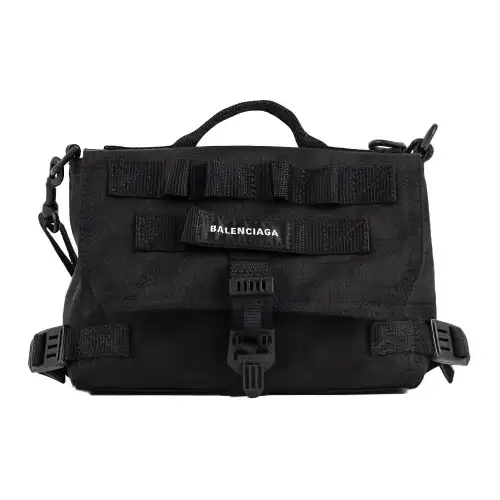Balenciaga Army Nylon Messenger Bag, Portable Crossbody Bag, Shoulder Bag Women's Black