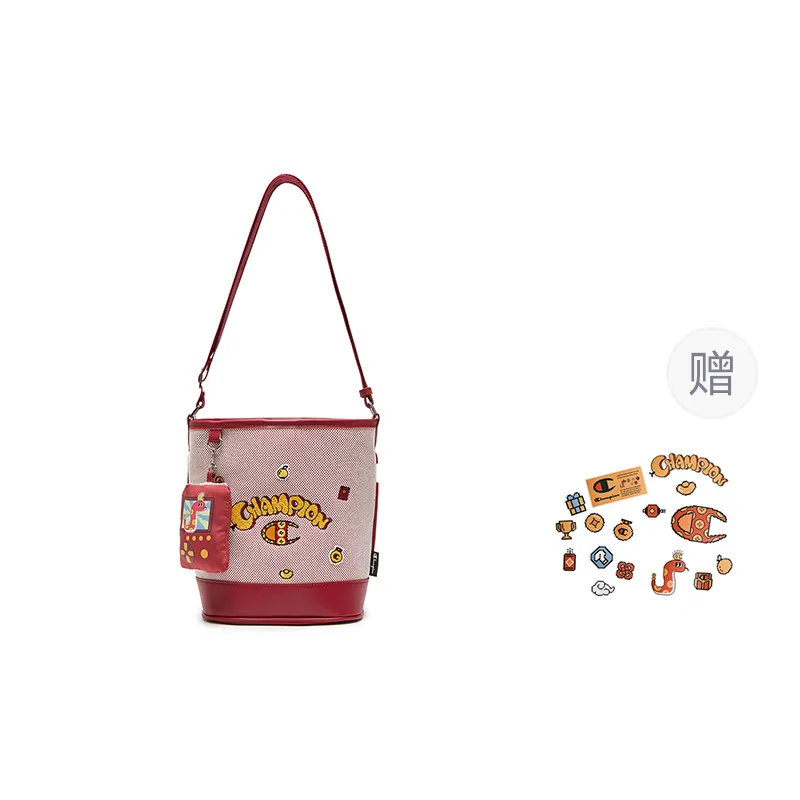 Champion Fabric Crossbody Bags Medium Unisex Milk White/Ash Red, Medium Blue Denim/Navy