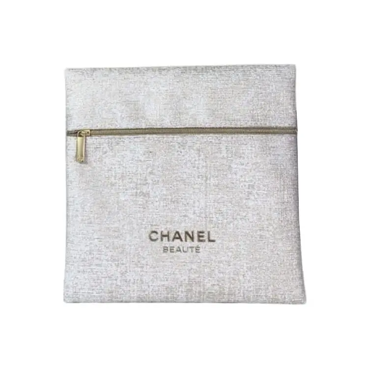 CHANEL White Envelope Makeup Bags Multi layer