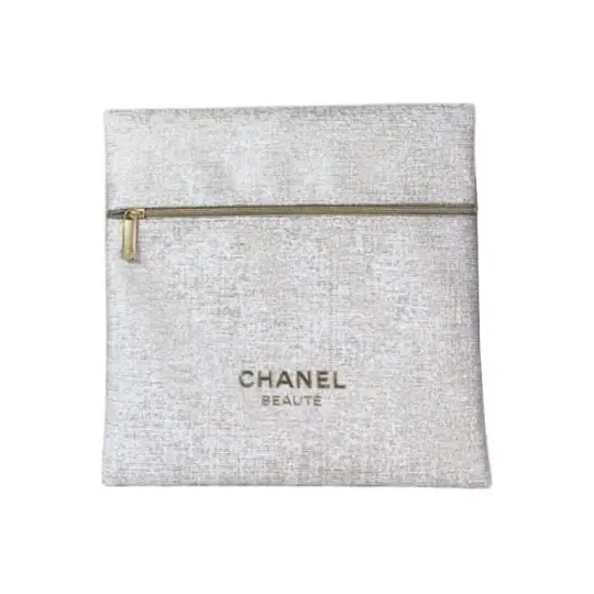 CHANEL White Envelope Makeup Bags Multi layer