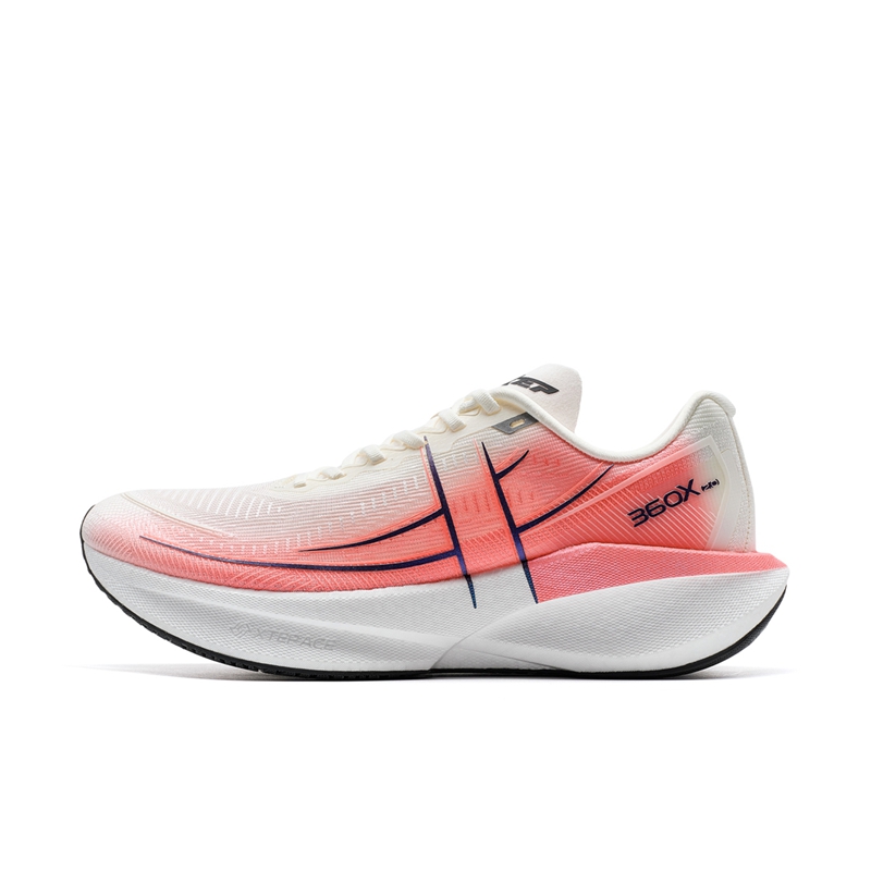 XTEP Abrasion Resistant Slip Resistant Low top Marathon Running Shoes Men’s White Red