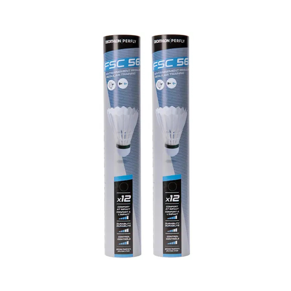 DECATHLON Goose Feather Shuttlecock 12 Pack Goose Feather Training Shuttlecocks