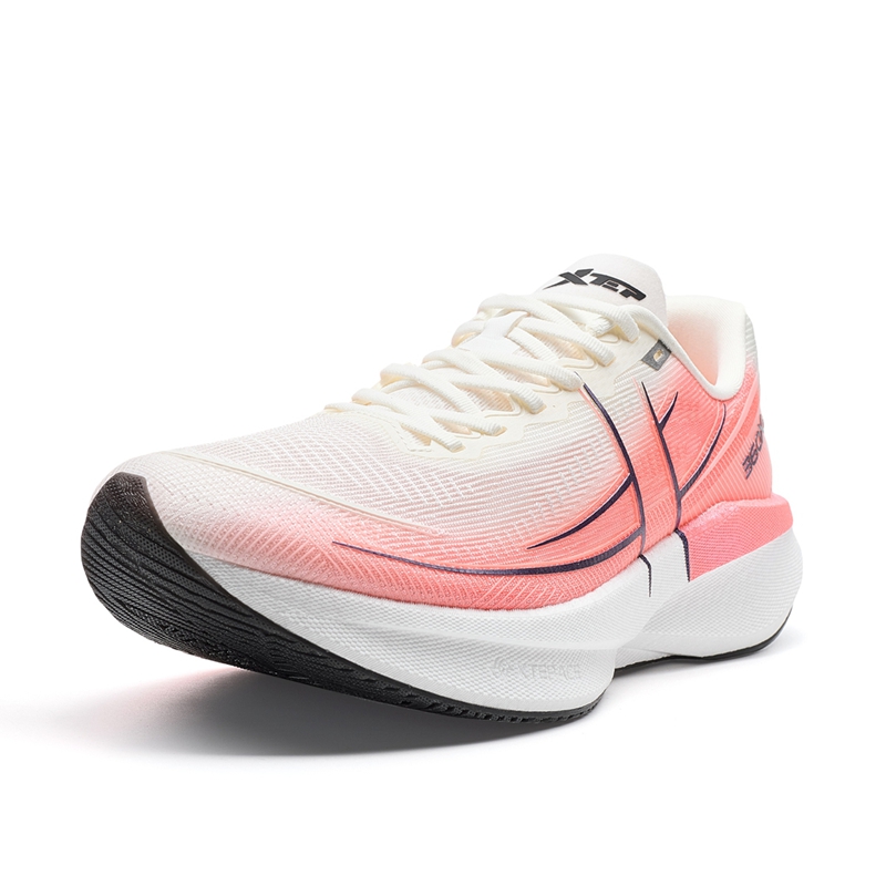 XTEP Abrasion Resistant Slip Resistant Low top Marathon Running Shoes Men’s White Red