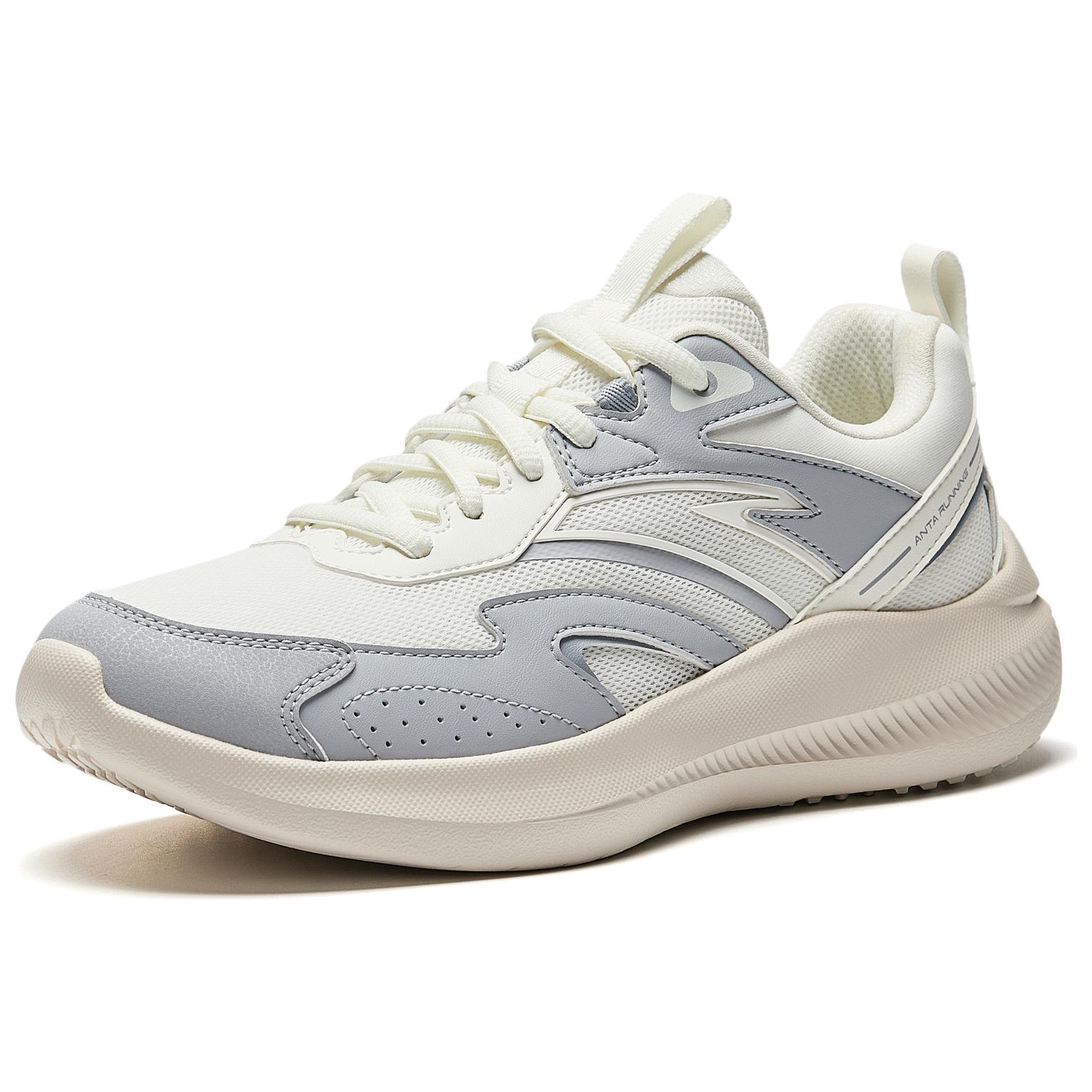 Anta Slip Resistant, Abrasion Resistant, Breathable Low top Casual Running Shoes Women’s White Gray