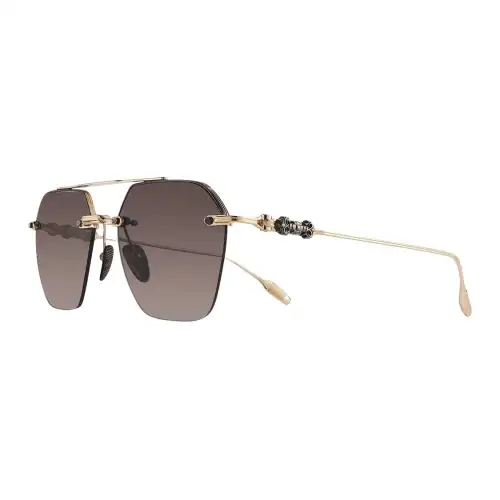 Chrome Hearts Irregular Shape Sunglasses Men's Gold