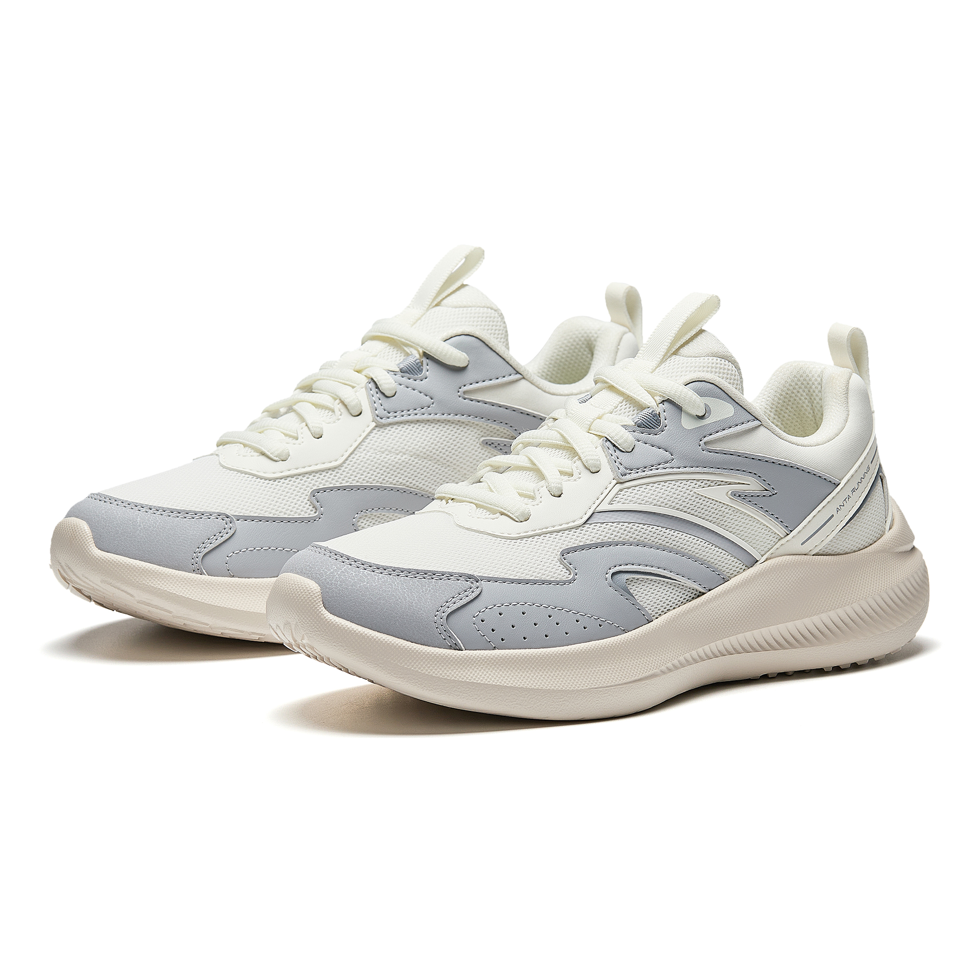 Anta Slip Resistant, Abrasion Resistant, Breathable Low top Casual Running Shoes Women’s White Gray