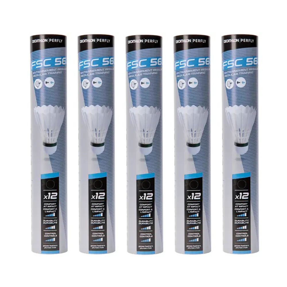DECATHLON Goose Feather Shuttlecock 12 Pack Goose Feather Training Shuttlecocks
