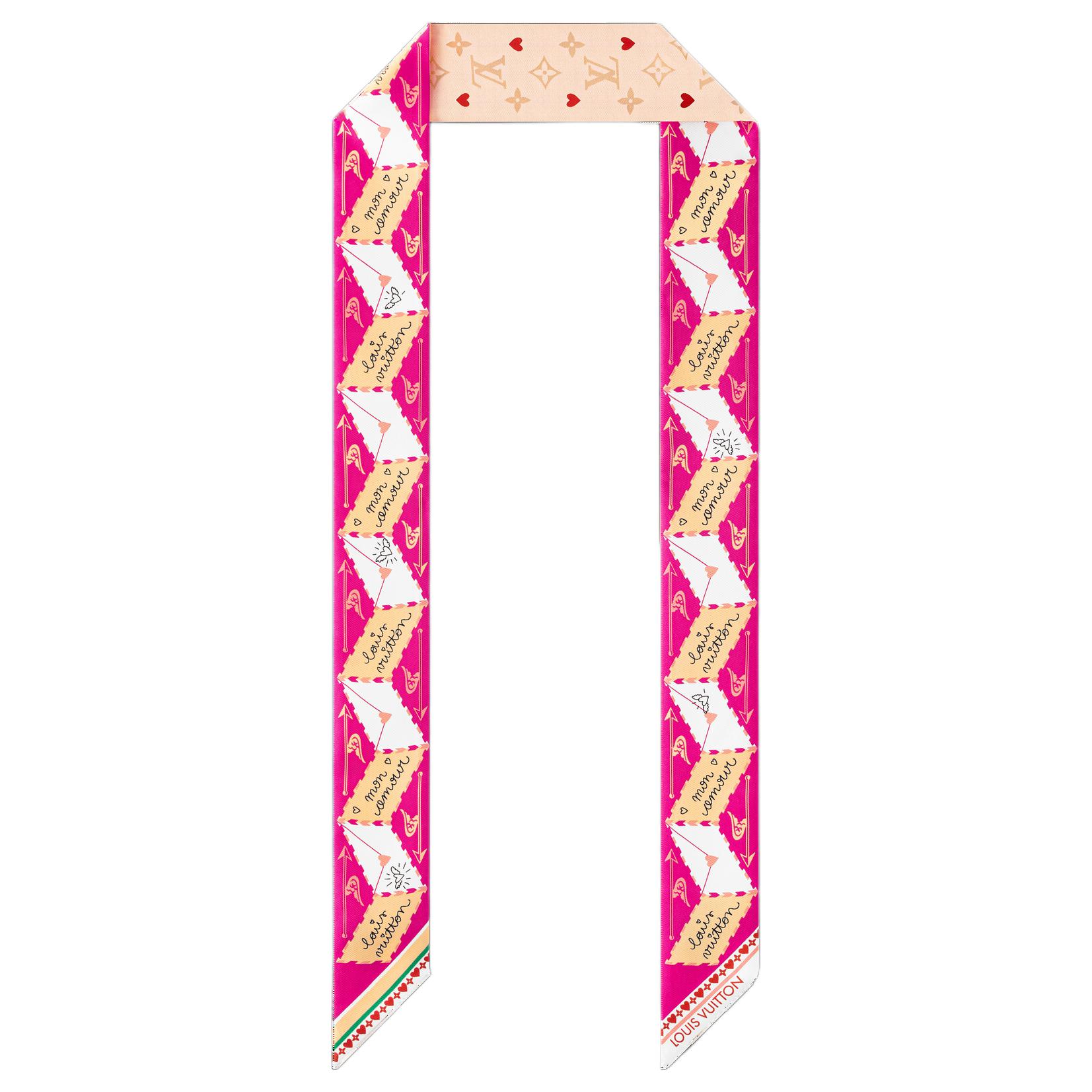 Женский платок Louis Vuitton Love Letters (розовый)