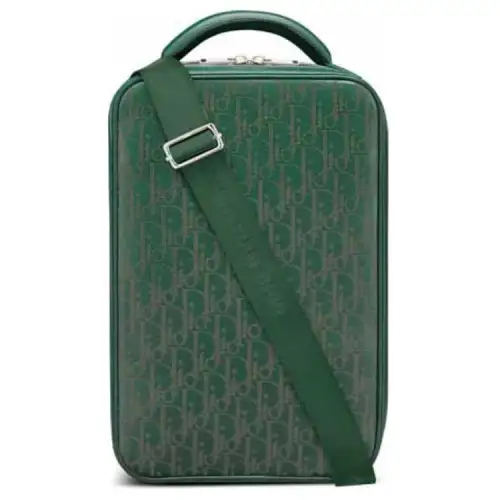 DIOR Cow Leather Shoulder Bag Men's Green