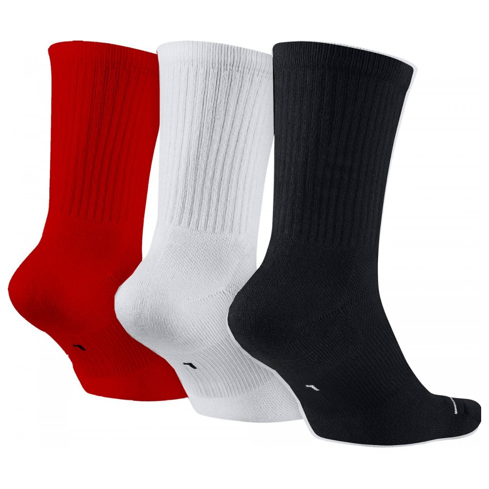 Jordan Knee High Socks Unisex 3 Pack Black+Red+White
