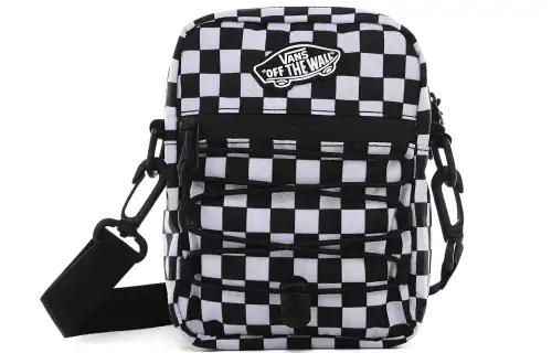 Vans Polyester Crossbody Bag, Shoulder Bag Regular Unisex Black White