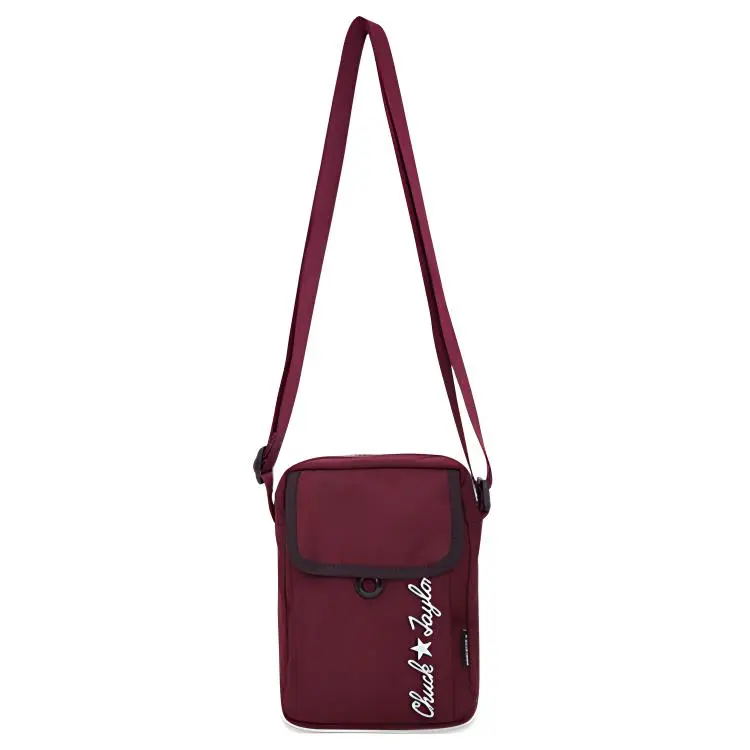 Converse Embroidery Shoulder Bag, Crossbody Bag Regular Unisex Rose Dark Red
