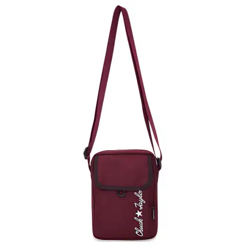 Converse Embroidery Shoulder Bag, Crossbody Bag Regular Unisex Rose Dark Red
