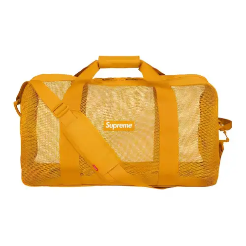 Supreme Polyester With PVC Gym Bag Handbag Regular Unisex Yellow