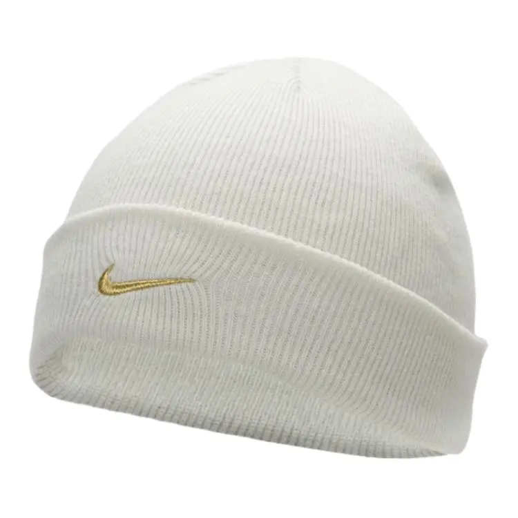 Nike Brand Logo Polyester Beanies Unisex White