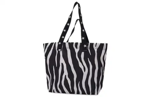 Converse Canvas Tote Bag, Shopping Bag, Shoulder Bag Regular Unisex Black White Zebra Print
