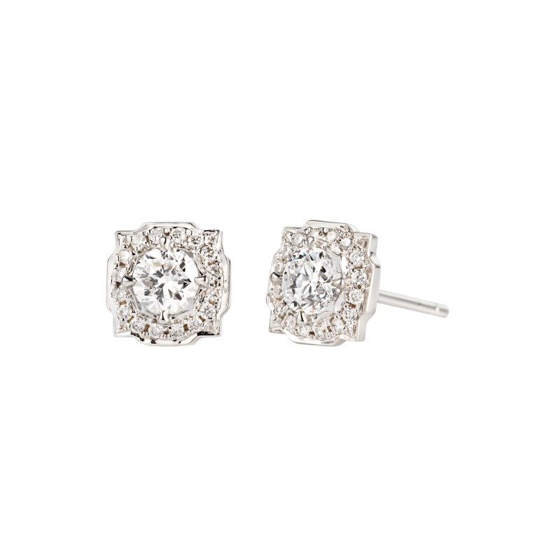 Classic fashionable jewelry, universal sophisticated commemorative accessory, artificial earrings, high-quality style, light luxury style, 750 sample gold