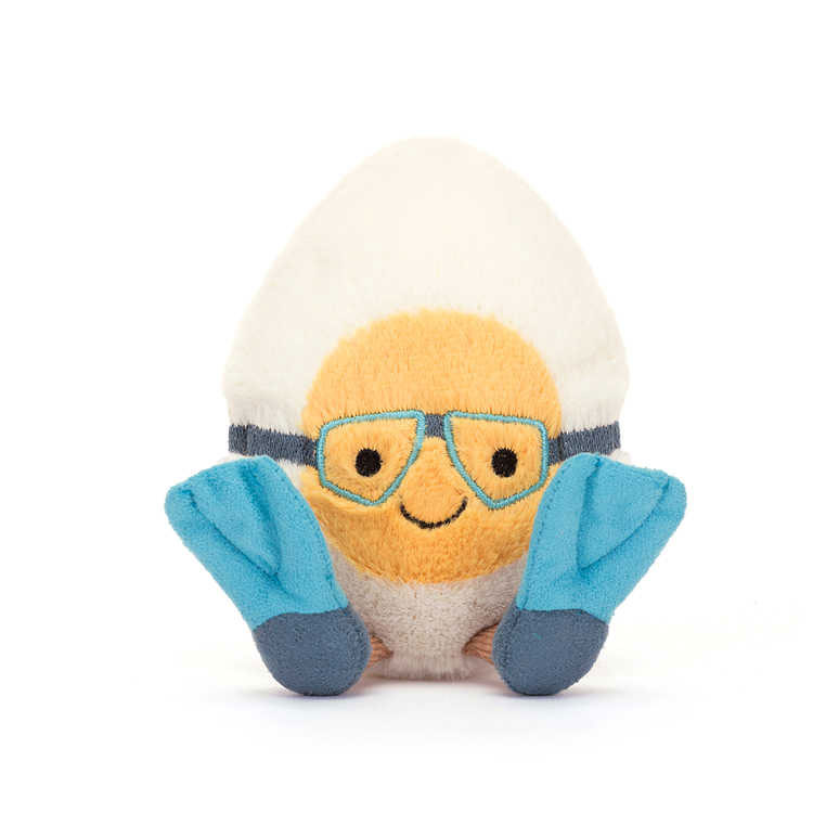 JELLYCAT Fun Food Series Diving Boiled Egg Cute Soothing Companion Doll Plush Doll 14cm Height