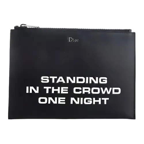 DIOR Letter Print ABS Plastic Clutch Men's Black