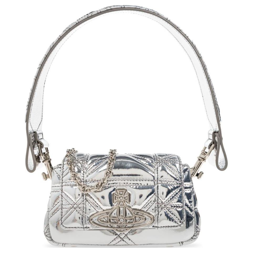 Женские сумка Vivienne Westwood с сатурном (серебряная)