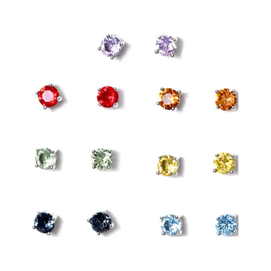 Lady Go 925 Silver Needle Stud Earrings Unisex Faux Crystal