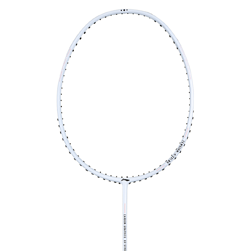 Li Ning Full Carbon Badminton Rackets Offensive Type Heavy Head, Stiff Shaft Entry level White