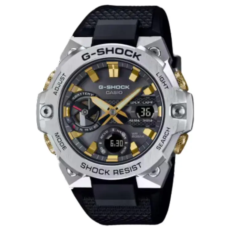 CASIO GST B 400 Collection Solar Quartz Movement Resin Strap Watch Men's Watches Black Dial