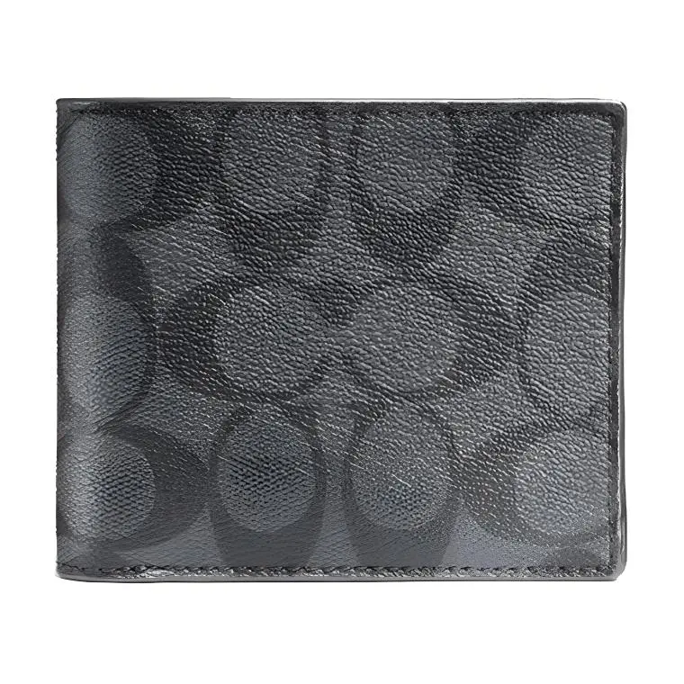 COACH PVC Wallet Men's Black & Gray