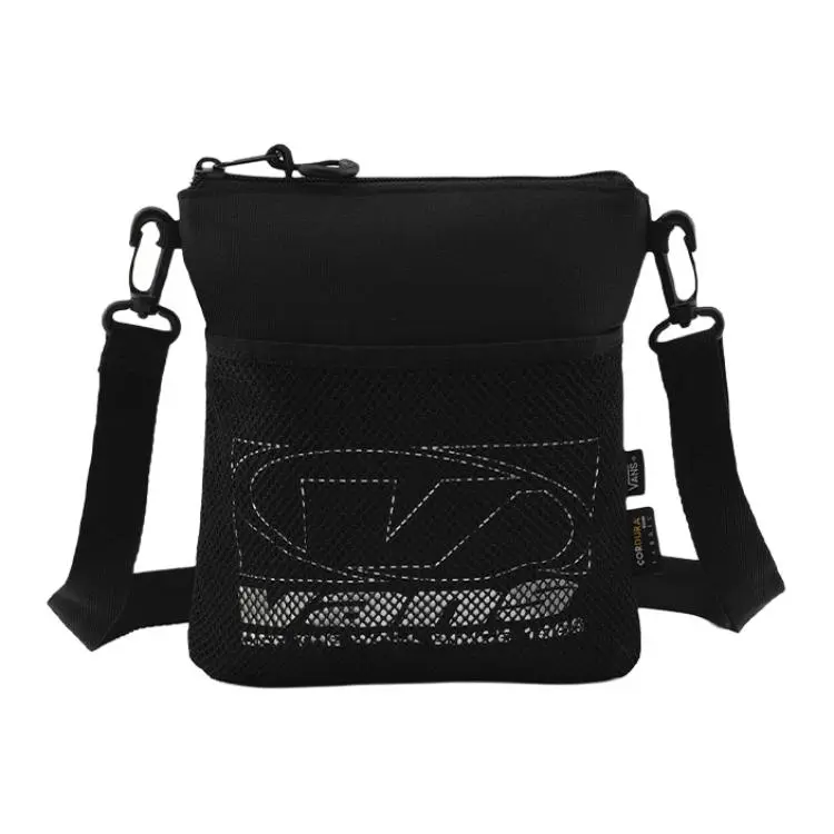 Vans Zip Closure Polyester One Shoulder Handbag, Crossbody Bag Regular Unisex Black