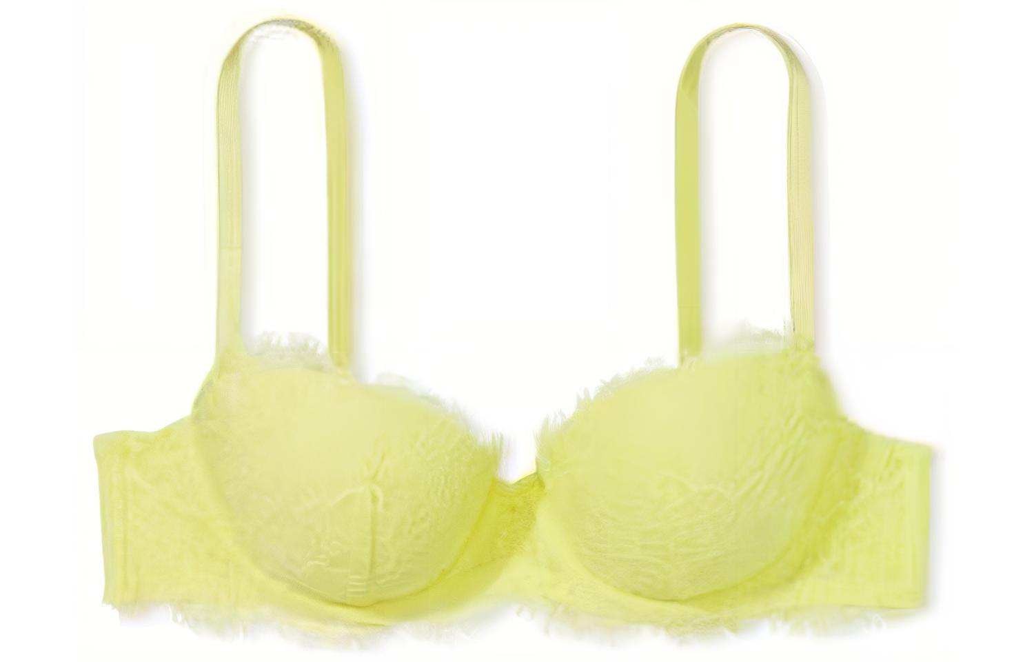 Victoria's Secret /Victoria's Secret Dream Angels Series Solid Color Lace Bra Maize Yellow