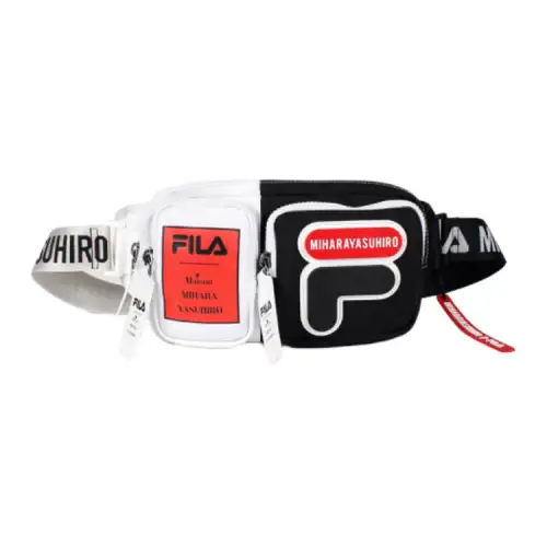 FILA Fabric Crossbody Bag, Fanny Pack Regular Unisex Black White