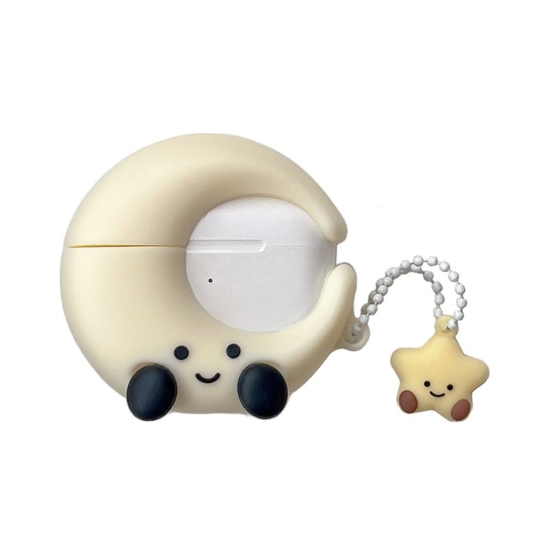 CHRROTA suitable for Huawei Freebus 5i/6i Silicone Stars and Moon Smiley Face Bluetooth Headphone Protective Cover Cartoon Soft Shell Headphone Case