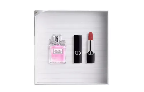 DIOR Dior Fiery Blue Gold Velvet Lipstick Floral Sweetheart Perfume Set Eau de Toilette EDT Rose Peony Musk