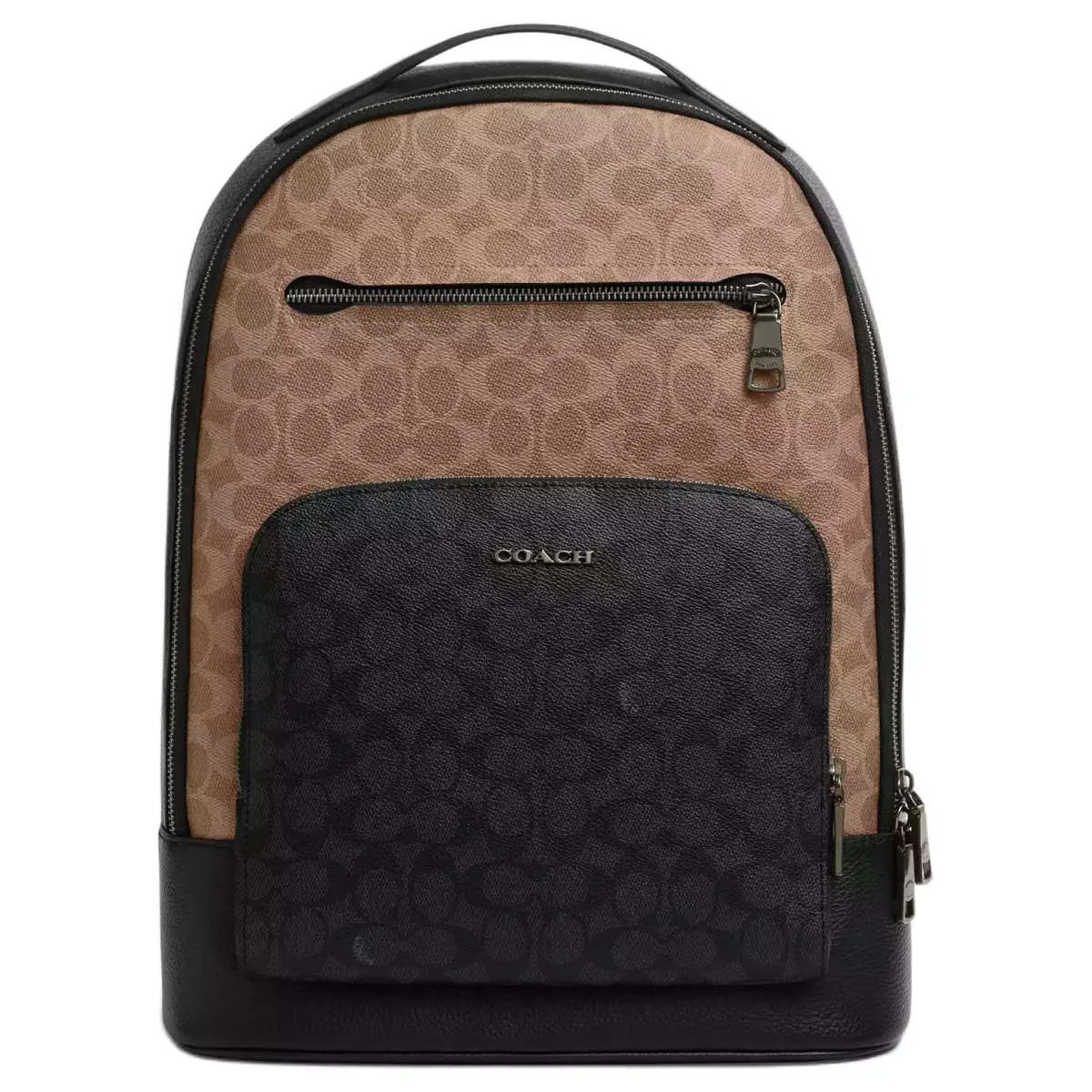 COACH ETHAN Coated Canvas With Leather Backpack Large Unisex Tan & Charcoal