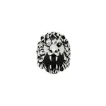 GUCCI Vintage Web Crystal Rings Men's Silver/Black