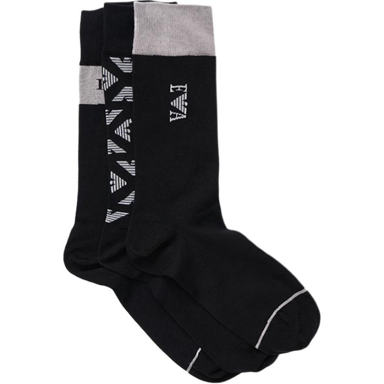 EMPORIO ARMANI Crew Socks Men’s 3 Pack Black