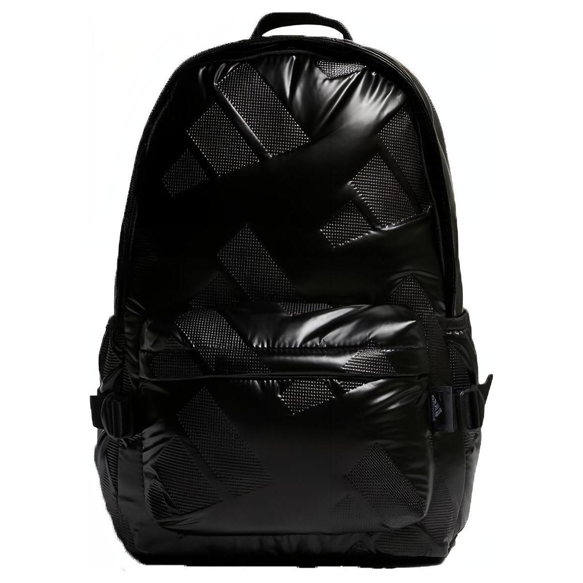 Adidas Zip Closure Polyester Sports Bag, Training Bag, Casual Bag, Backpack Regular Unisex Black